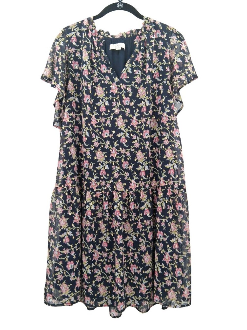 Loft Maternity Floral Tiered Midi Dress Size MM